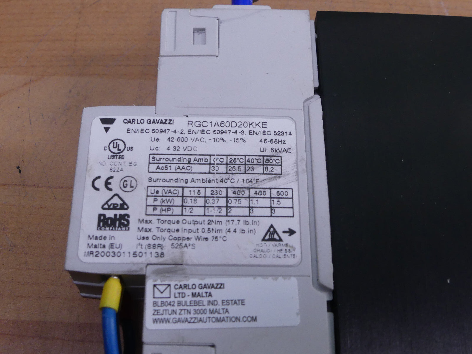 Carlo Gavazzi RGC1A60D20KKE