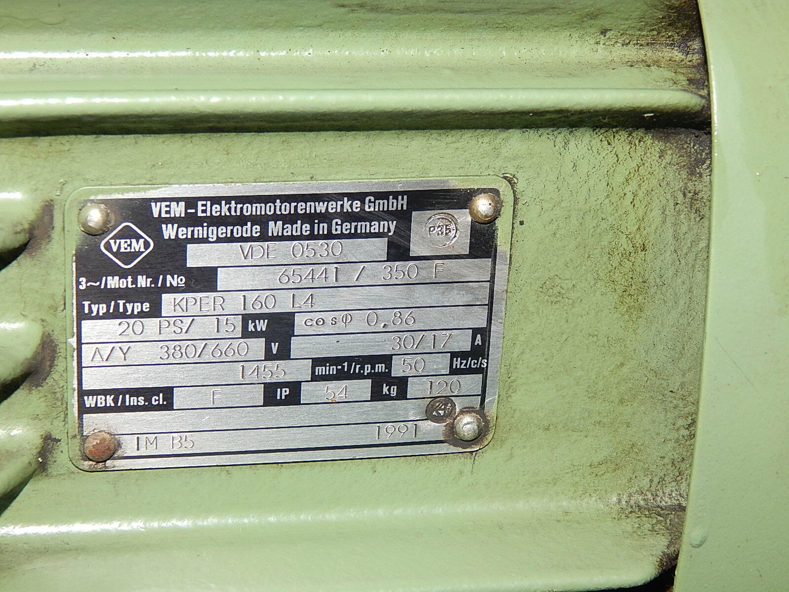 Parker Axialkolben-Pumpe  PV020R1K0S1N-PWS  mit Motor 15KW Used