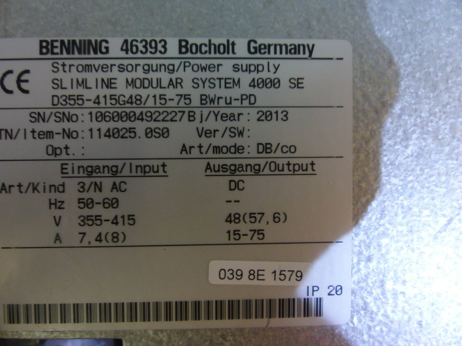 Bening 4000 SE / D355-415G48/15-75 BWru-PD 