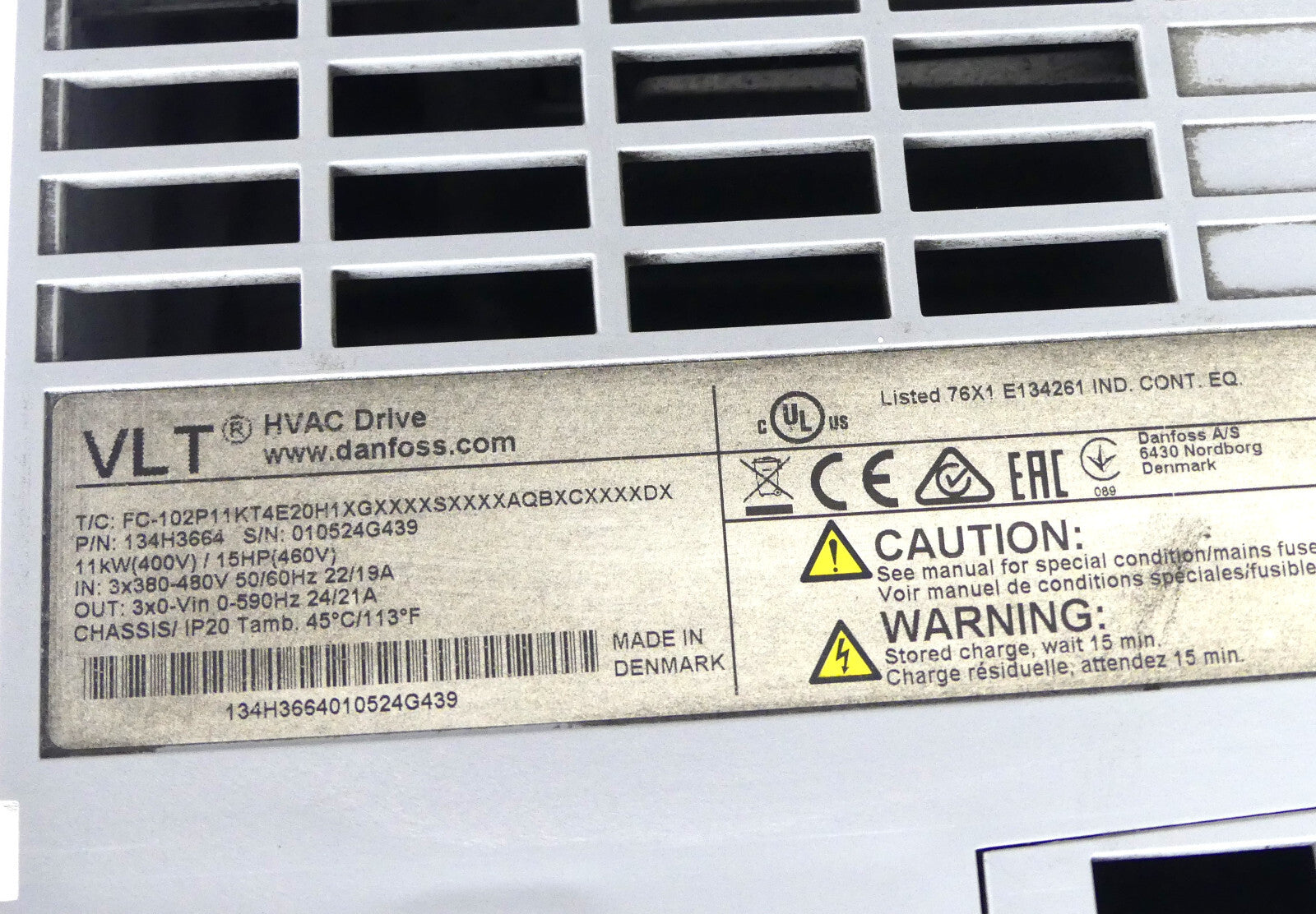 Danfoss VLT FC-102P11KT4E20H1XGXXXXSXXXXAQBXCXXXXDX