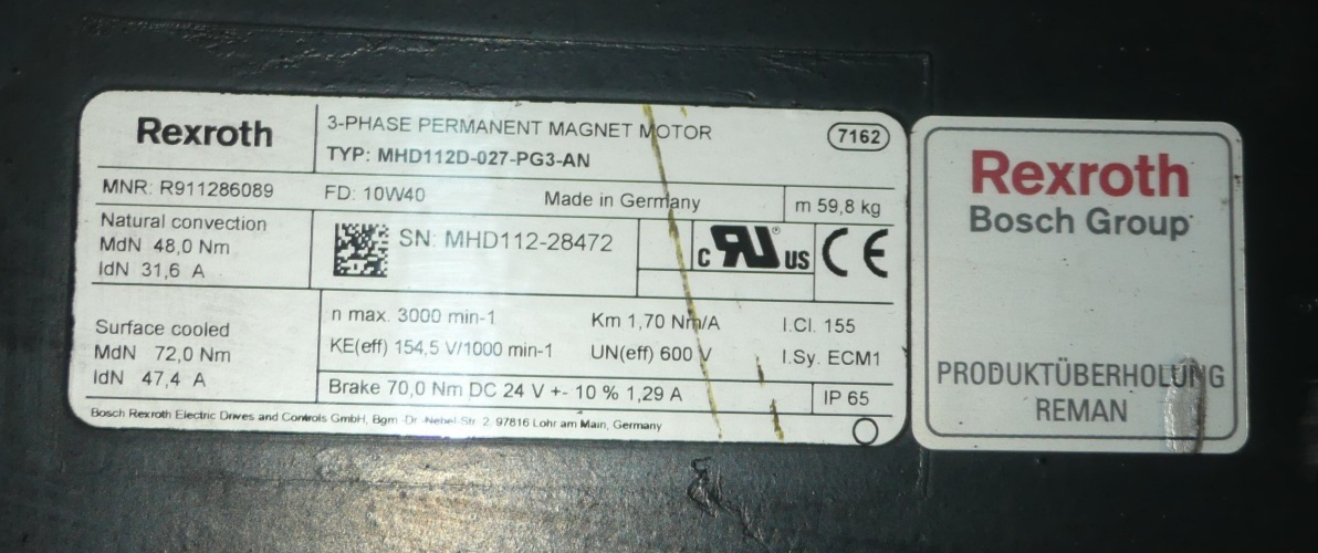 Rexroth MHD112D-027-PG3-AN