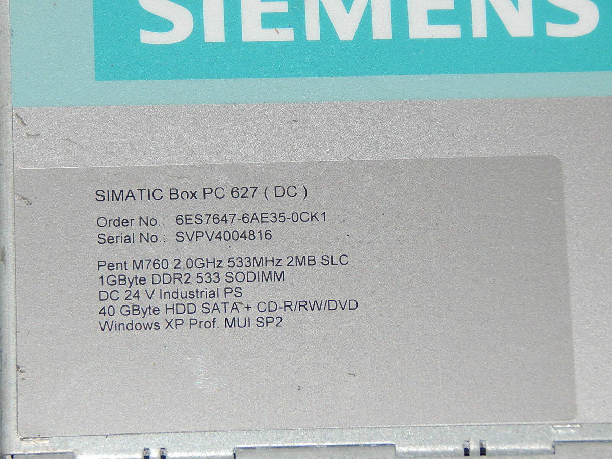Siemens Simatic Box PC 627 (DC)  6ES7647-6AE35-0CK1 Ungerüft