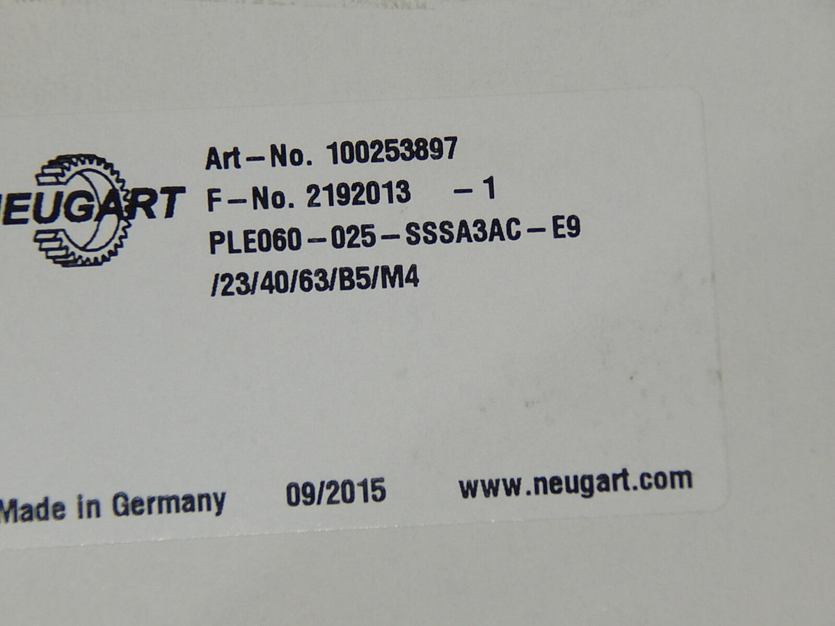 Neugart PLE 60 PLE60 i = 25   100253897 Aufsteckgetriebe  New