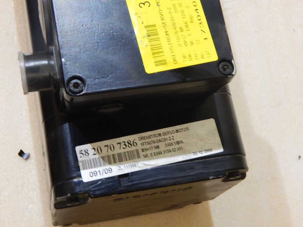 Siemens Drehstrom Servomotor  1FT5076-0AC01-2-Z Used