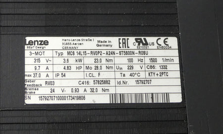 Lenze MCS 14L15-RV0P2-A24N-ST5S00N-R0SU