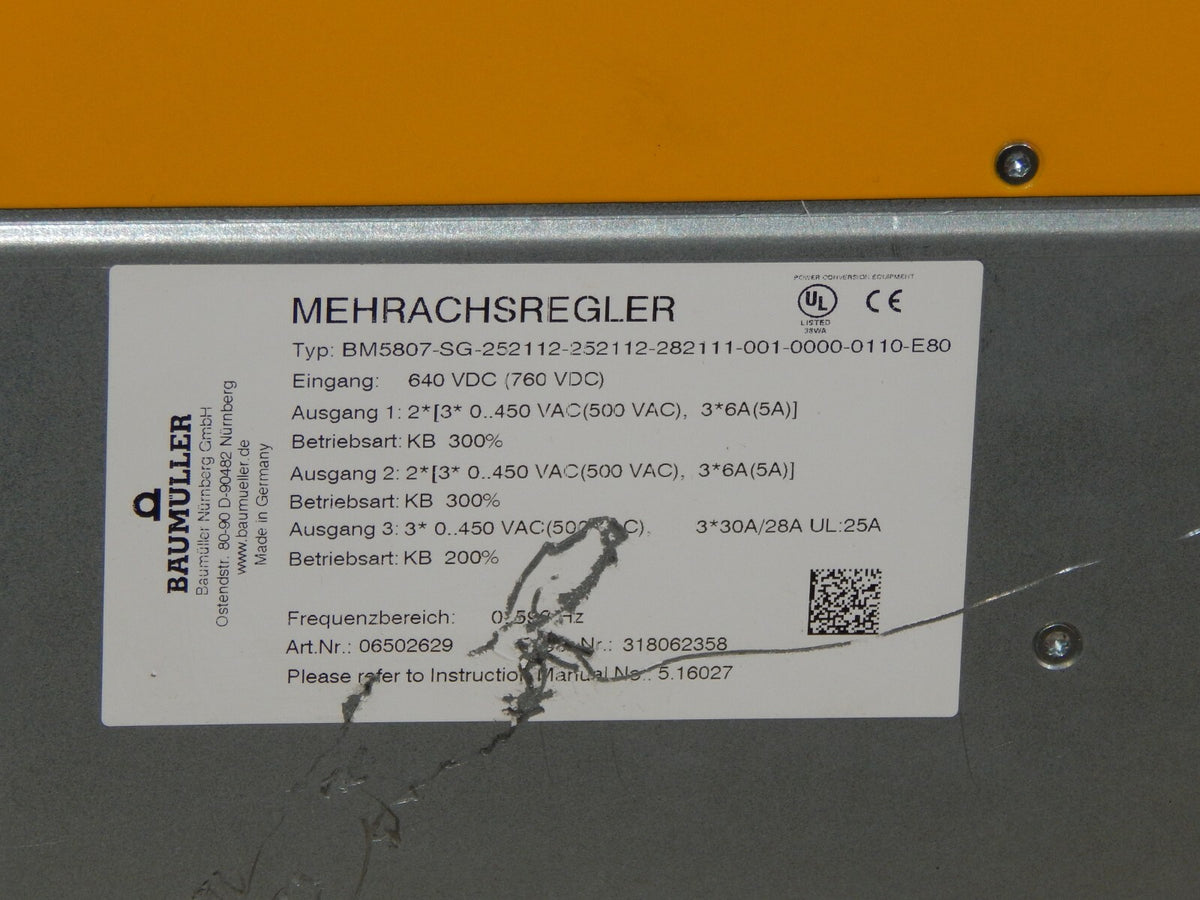 Baumüller Mehrachsregler BM5807-SG-252112-252112-282111-001-0000-0110-E80 used