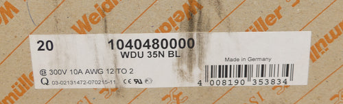 20x WEIDMÜLLER WDU 35N BL   1040480000