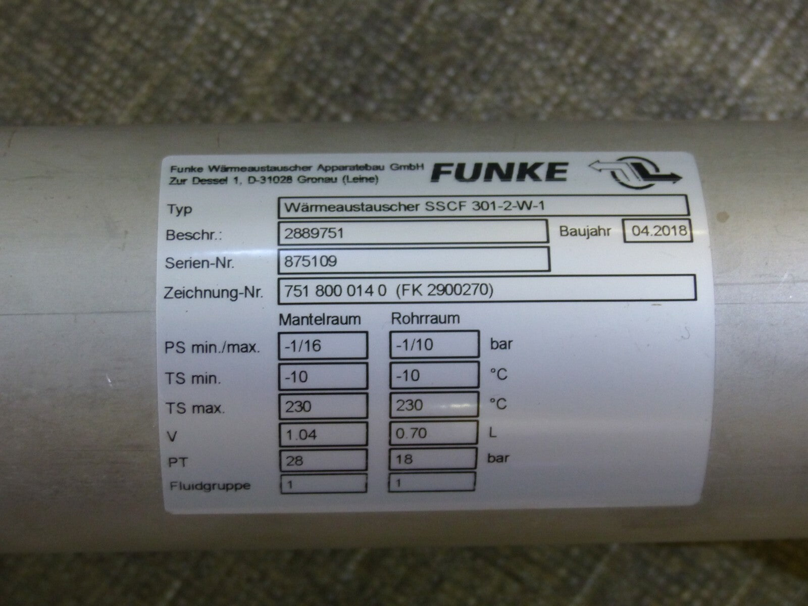FUNKE Wärmeaustauscher SSCF 301-2-W-1