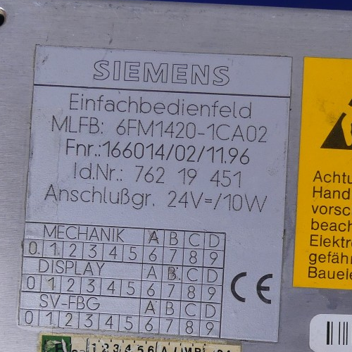 Siemens WS 400-20 Monitor 6FM1420-1CA02