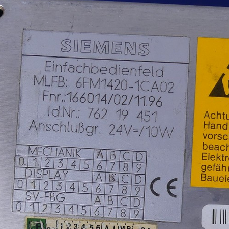 Siemens WS 400-20 Monitor 6FM1420-1CA02