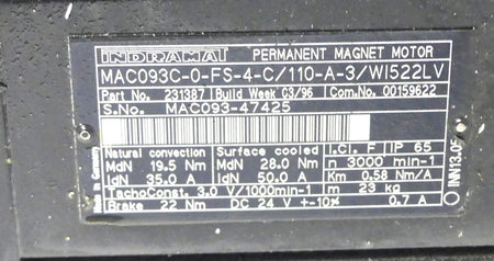 Indramat MAC093C-0-FS-4-C/110-A-3/WI522LV