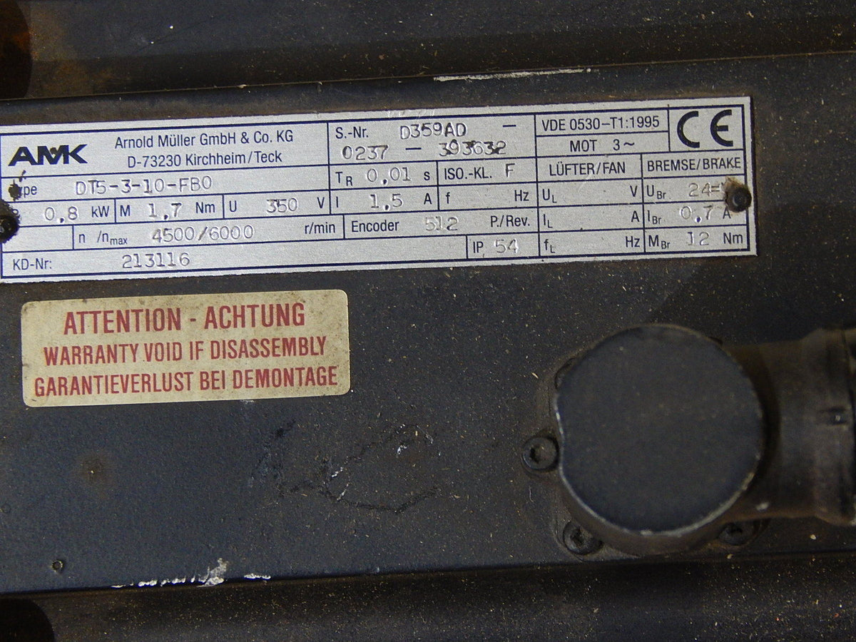 AMK DT5-3-10-FB0  Arnold Müller Servomotor mit Heidenhain Drehgeber ROQ 424 512