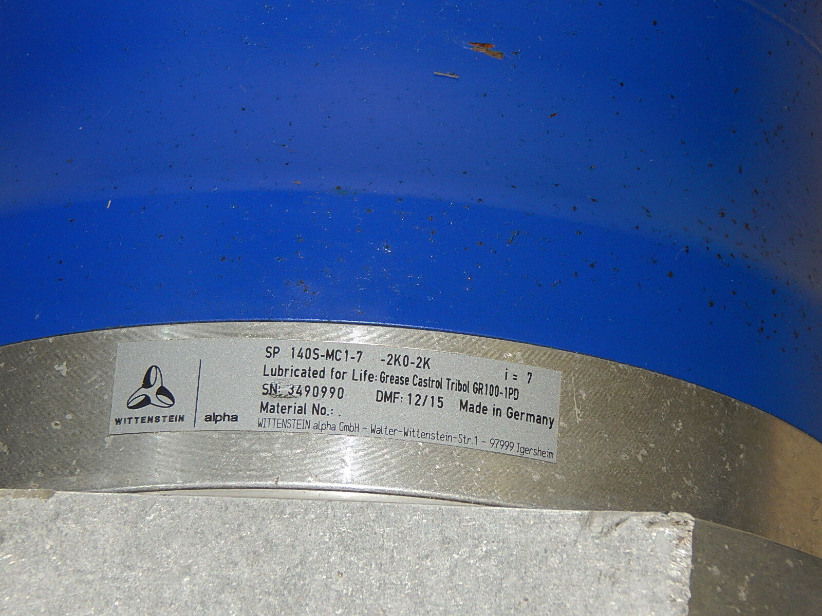  Wittenstein Alpha Planeten Getriebe Gear SP 140S-MC1-7-2K0-2K   I = 7 used