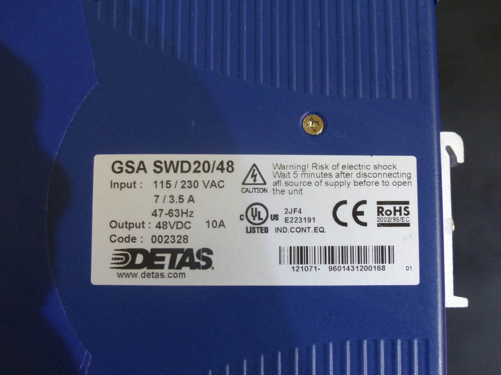 DETAS GSA SWD20/48 Stromversorgung