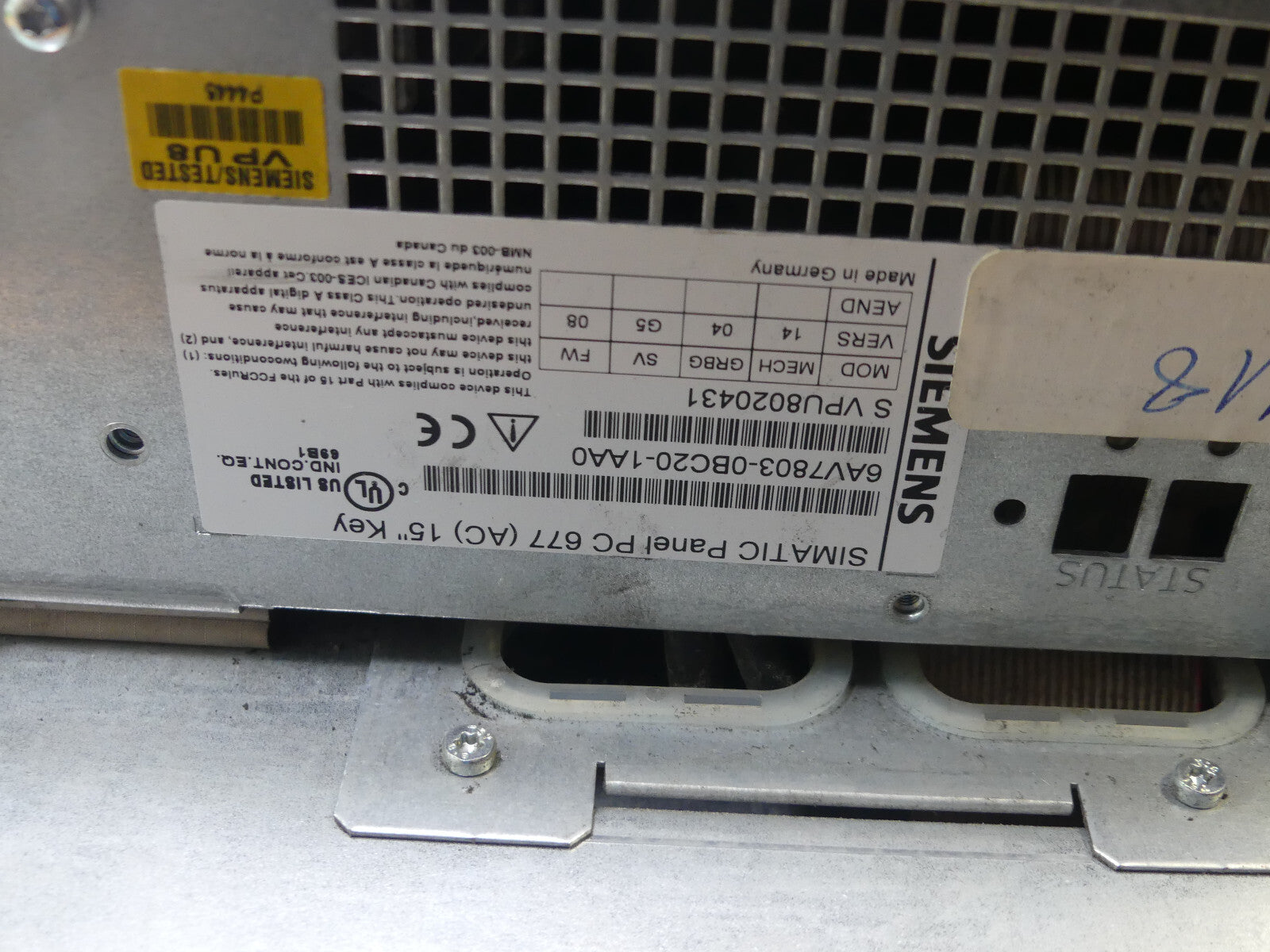 SIEMENS SIMATIC 6AV7803-0BC20-1AA0 6AV7 803-0BC20-1AA0 Panel PC 677 15"