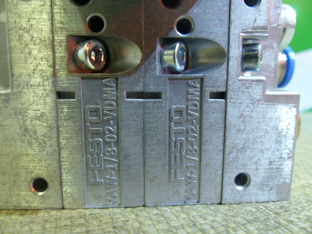 FESTO 2x VSVA-B-B52-H-A2-1R5L + 2x NEV-02-VDMA 161 112 + 2x NAW-1/8-02-VDMA
