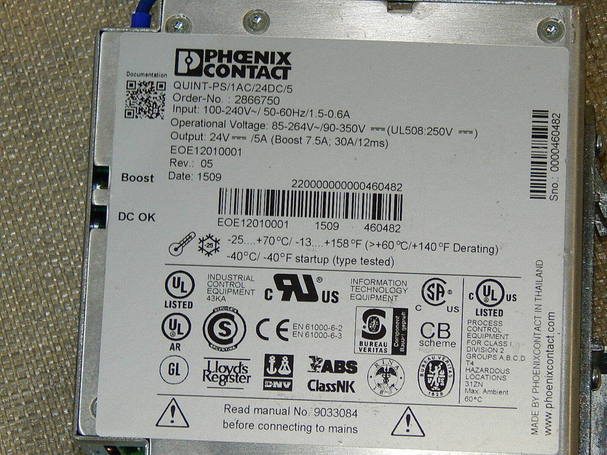 Phoenix Contact 2866750 Quint-PS/1AC/24DC/5 Used