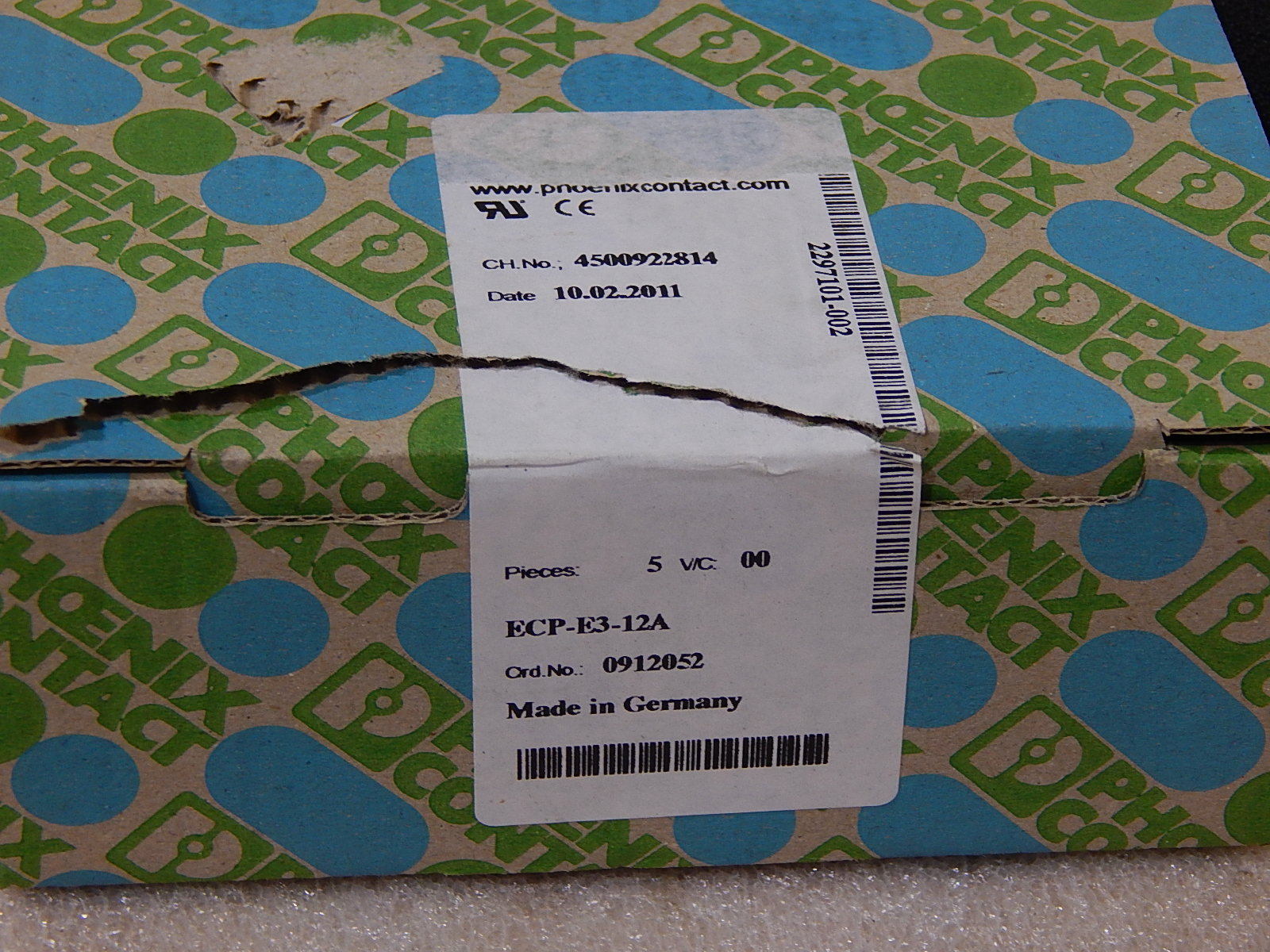 5x Phoenix Contact ECP-E3- 12A  DC24V  Schutzschalter  New