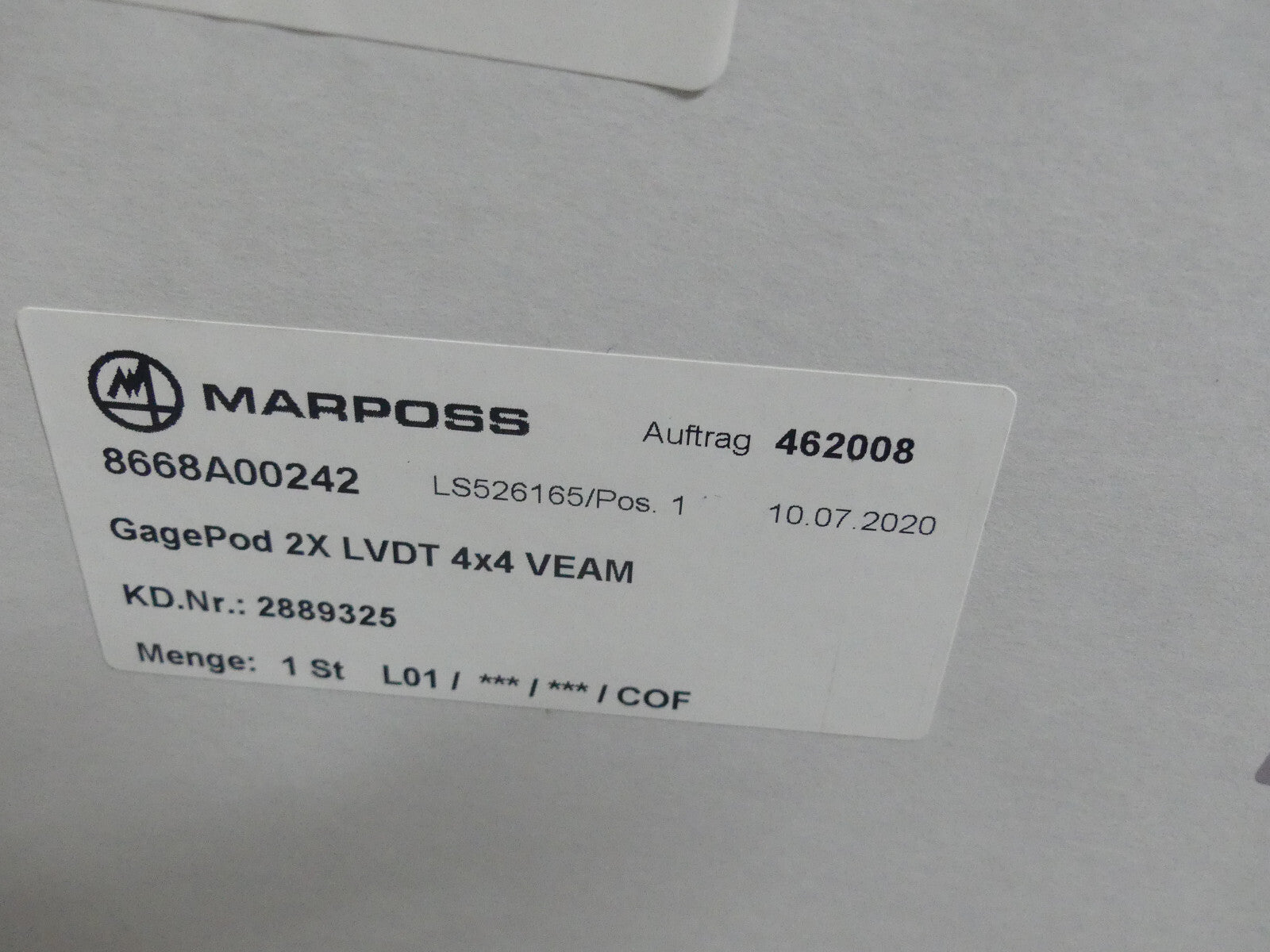 Marposs Gagepod  2XLVDT 4x4 VEAM  8668A00242