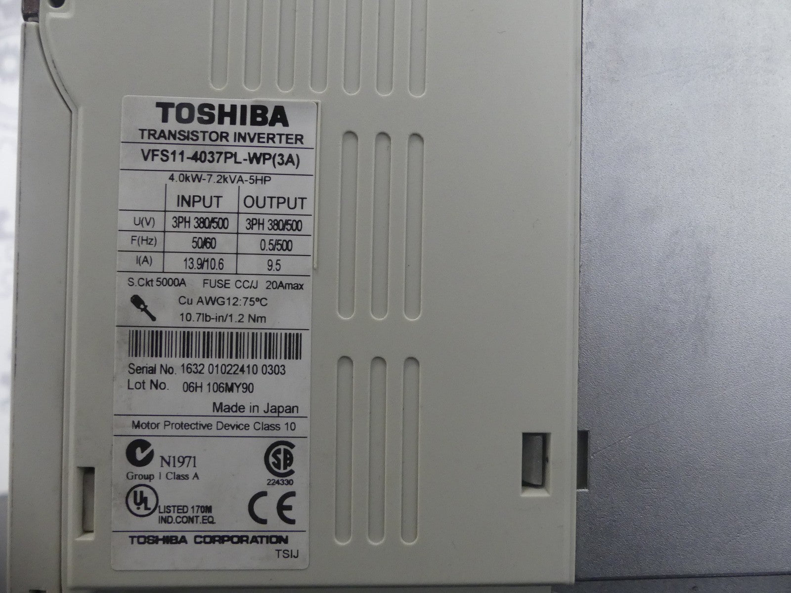 Toshiba VFS11-4037PL-WP(3A)