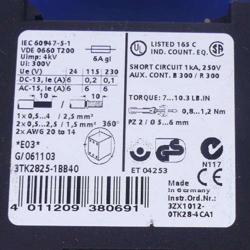 Siemens Sirius 3TK2825-1BB40