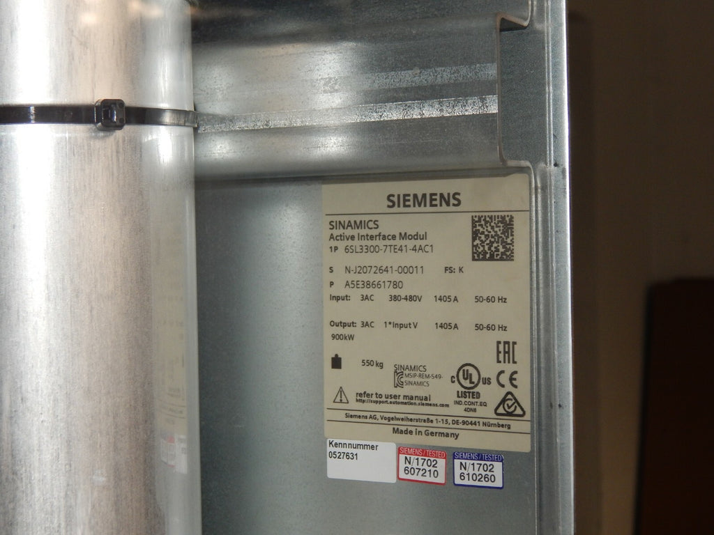  Siemens Sinamics 6SL3300-7TE41-4AC1  FS: K Active Interface Module 900KW unused