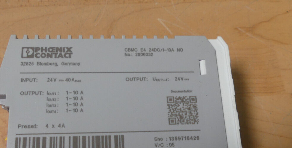 PHOENIX CONTACT CBMC E4 24DC/1-10A NO  2906032