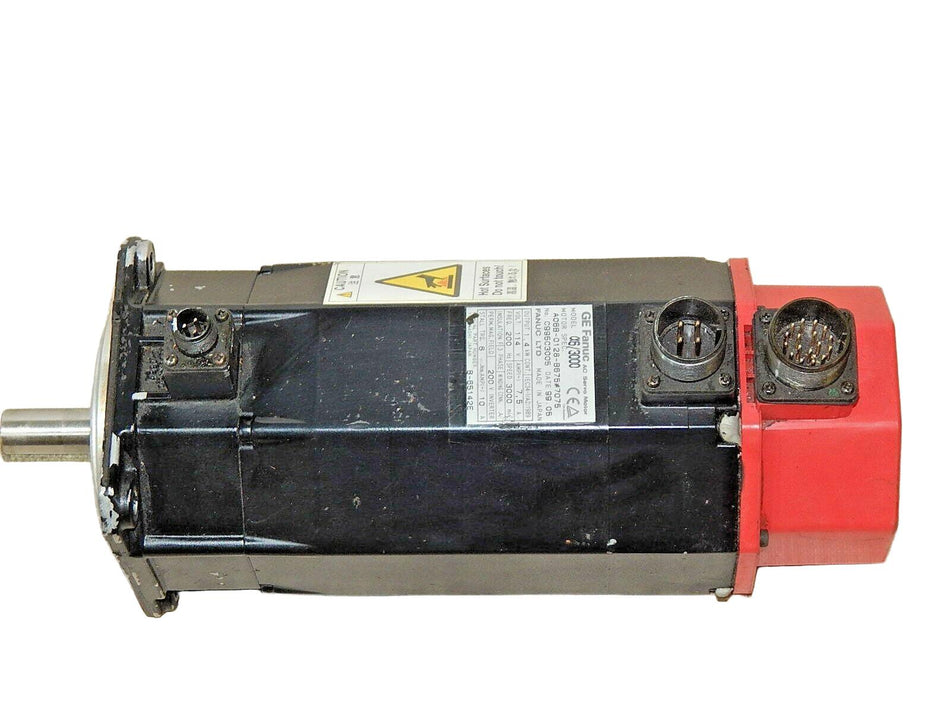 Fanuc AC Servo Motor 06/3000 A06B-0128-B675 #7075 Used, Deckel leicht gebrochen