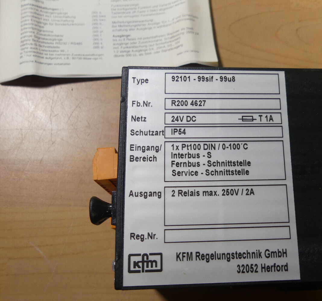 KFM Regelungstechnik R2004627  92101-99sif-99u8 Temperatur Regler