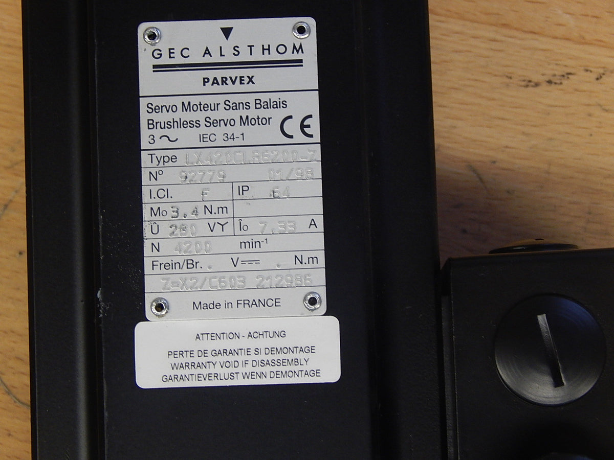 GEC Alsthom Parvex Servo Motor LX420CLR6200-Z ,92779 New