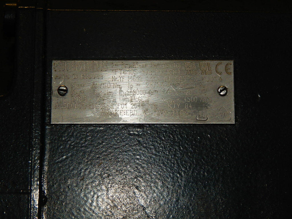 SIEMENS 3~BRUSHLESS-SERVOMOTOR   1FT6105 -8AF71 -1EH1 Used