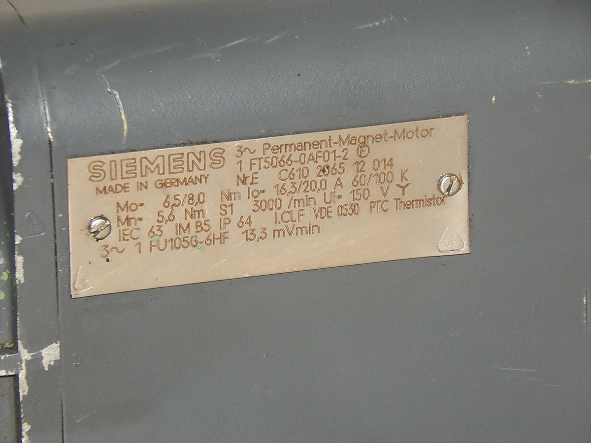  Siemens 1FT5066-0AF01-2   Permanent Magnet Motor 