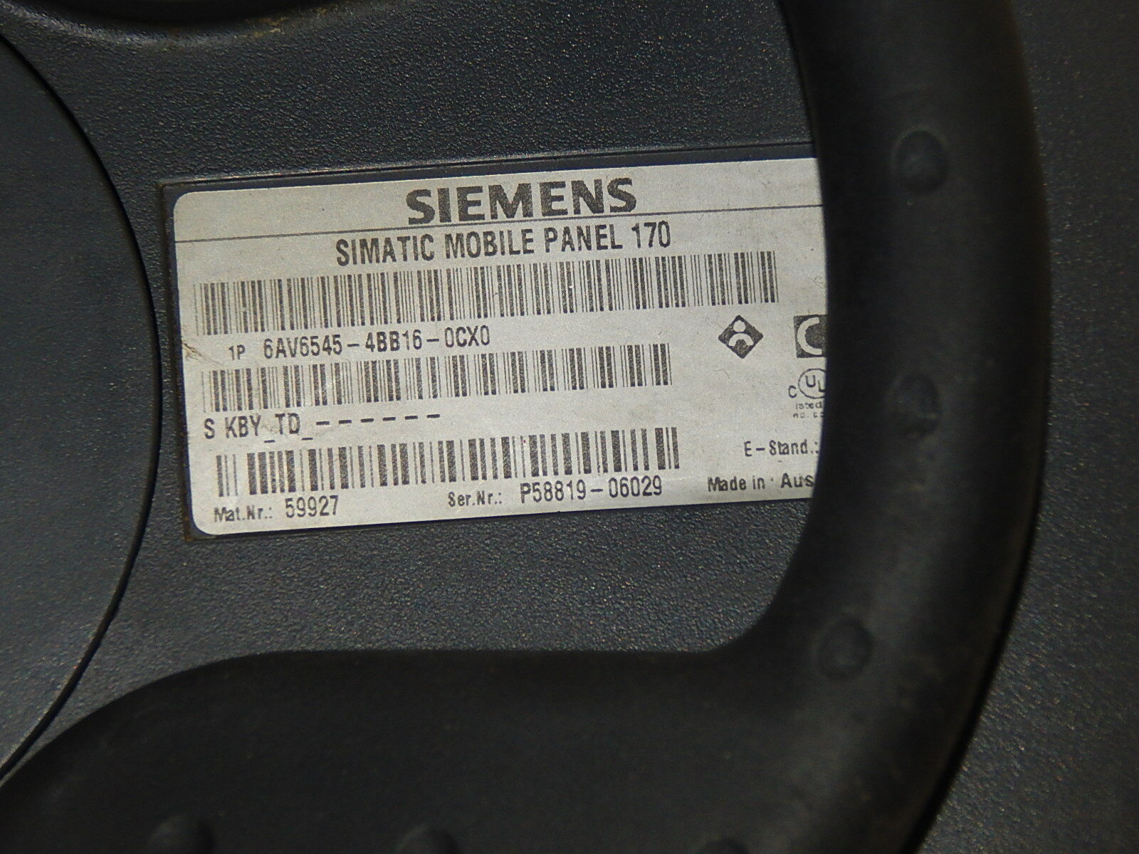  6AV6545-4BB16-0CX0  SIEMENS SIMATIC MOBILE PANEL 170 USED