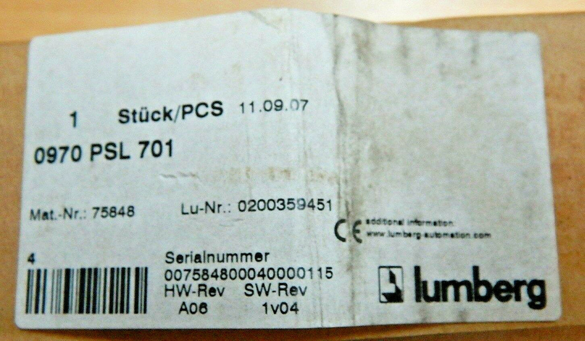 Lumberg 0970 PSL 701 OVP