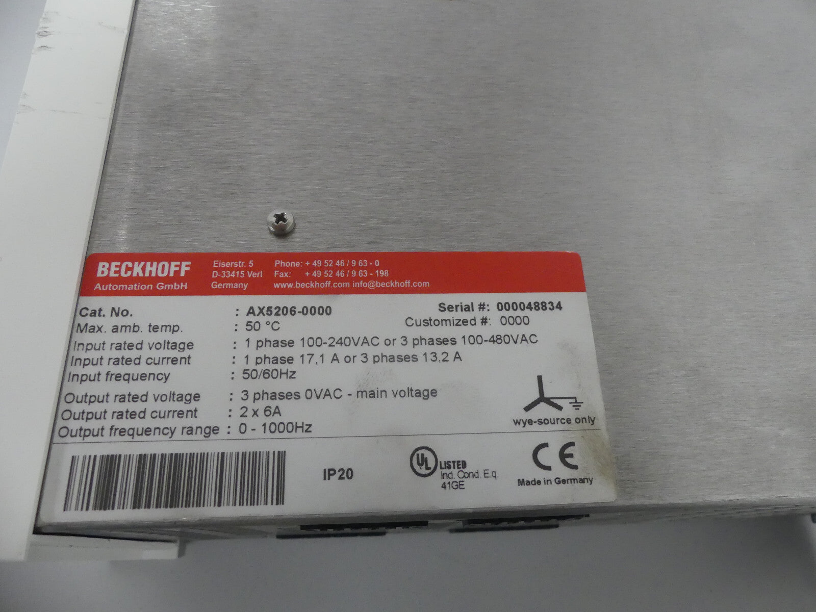 BECKHOFF AX5206-0000 DEFEKT