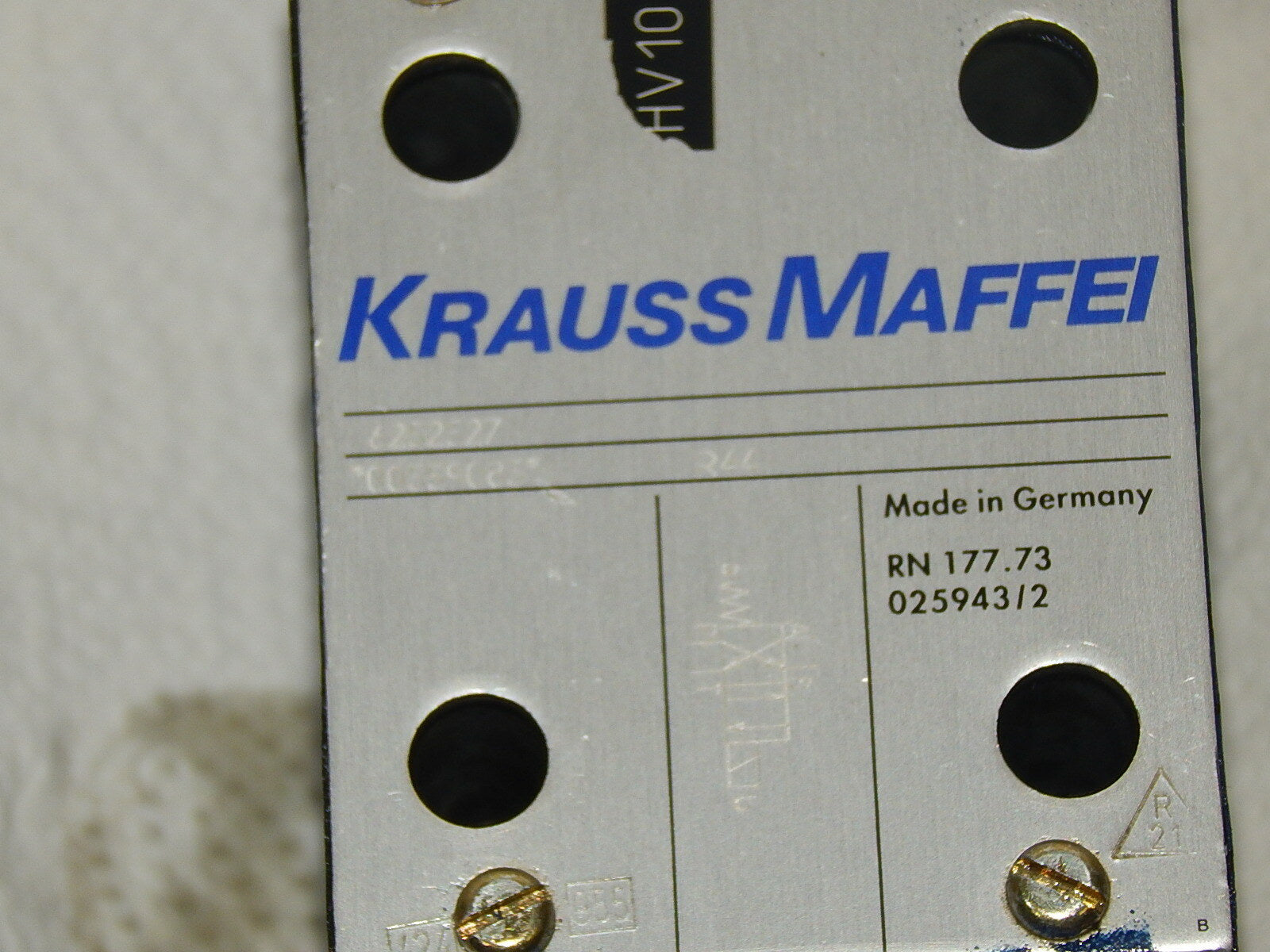  Sicherheitsventil HV10, Krauss Maffei Nr. 6252527, RN 177.73 025943/2 used