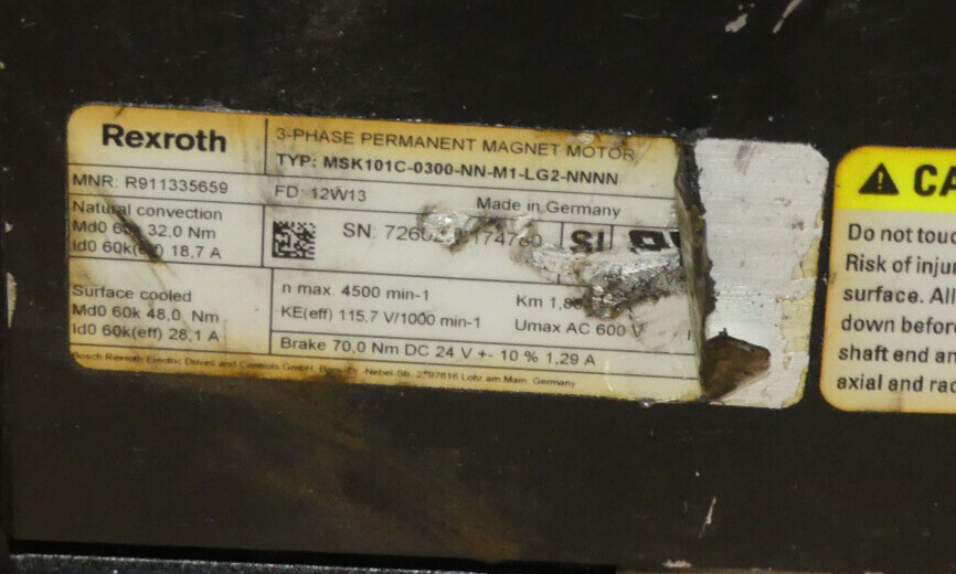 REXROTH MSK101C-0300-NN-M1-LG2-NNNN