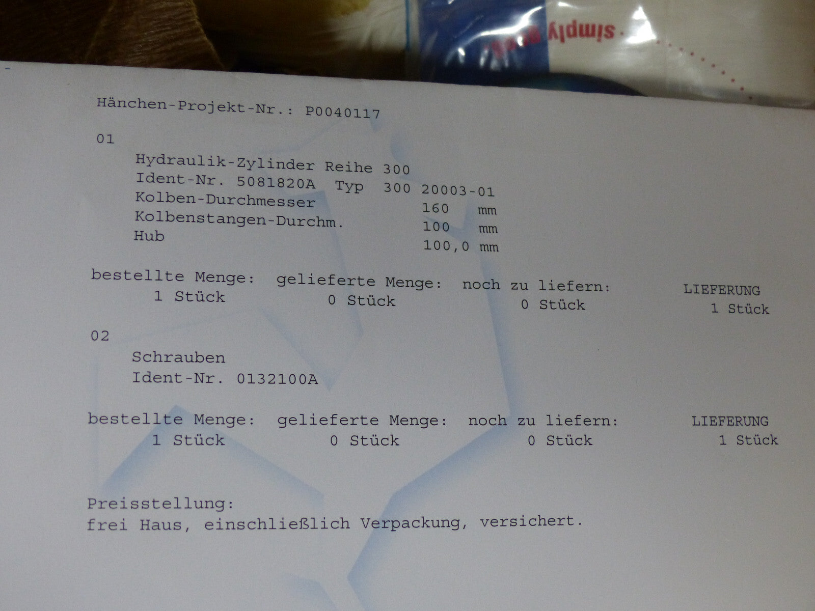 HANCHEN HYDRAULIK HYDRAULIC  300-20003-01 s.Bilder