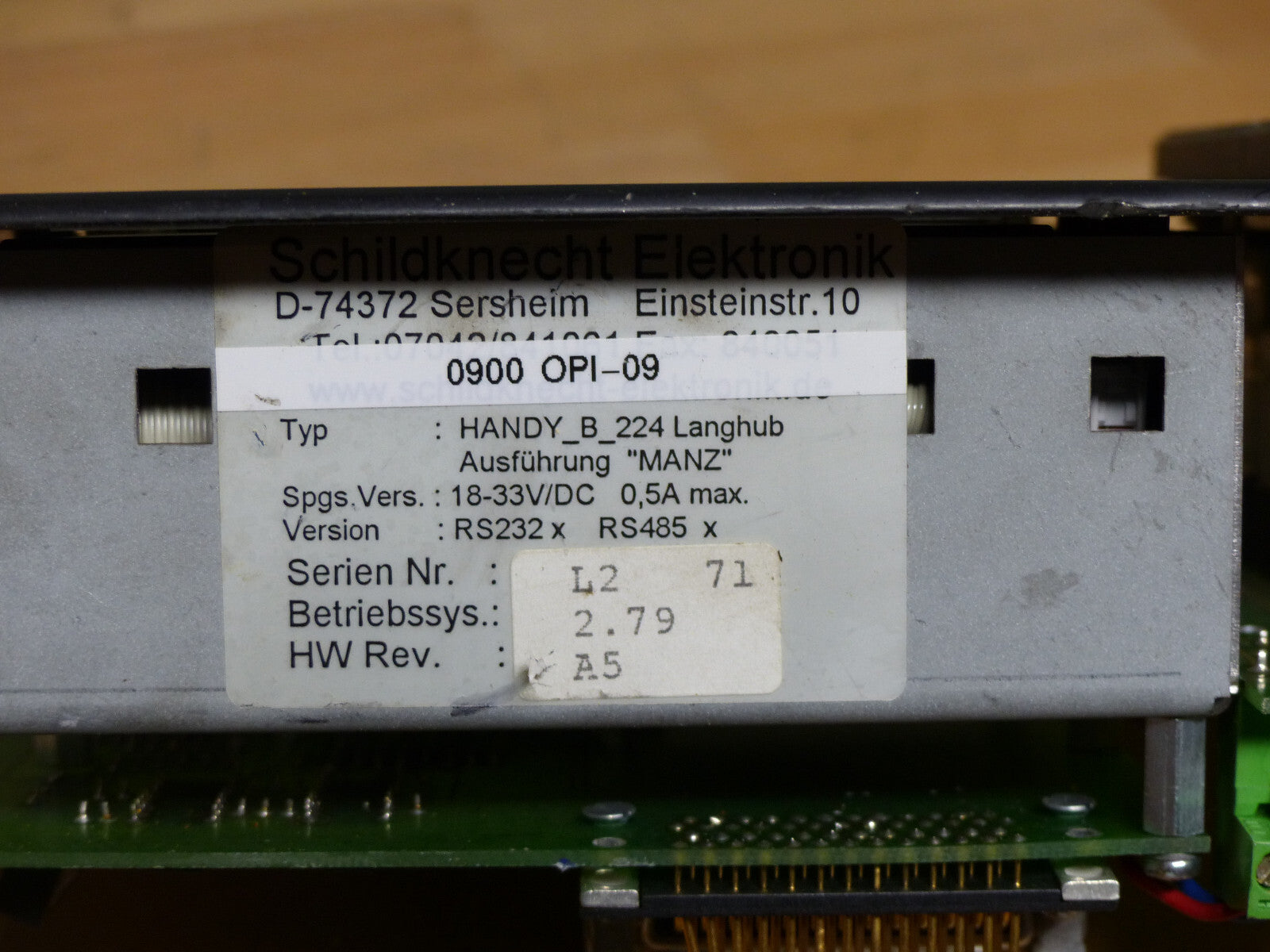 SCHILDKNECHT ELEKTRONIK HANDY _B_224 Langhub OPERATOR PANEL used