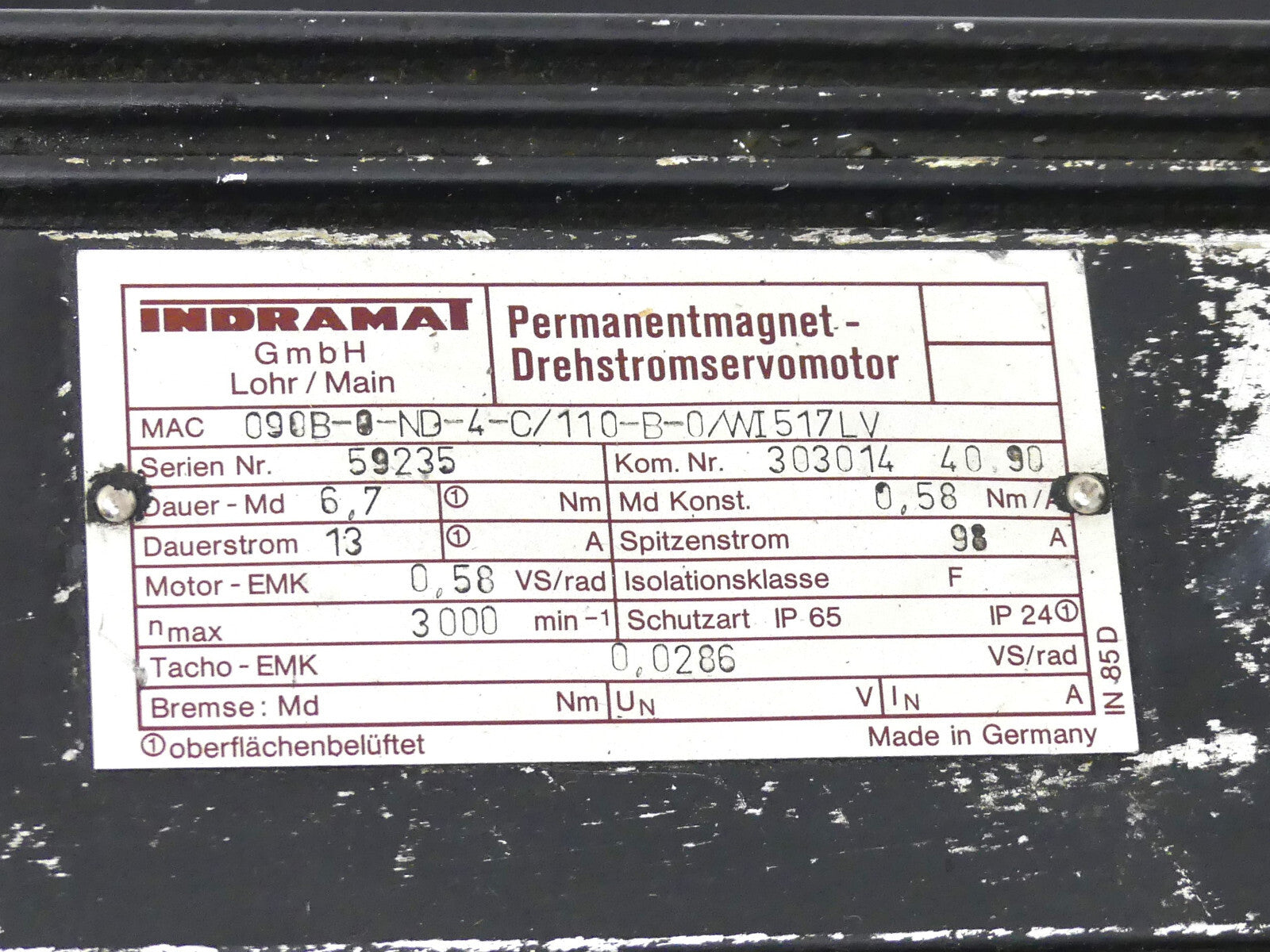 INDRAMAT MAC090B-0-ND-4-C/110-B-0/WI517LV