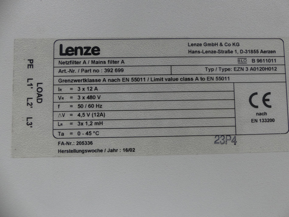 Lenze EZN 3 A0120H012