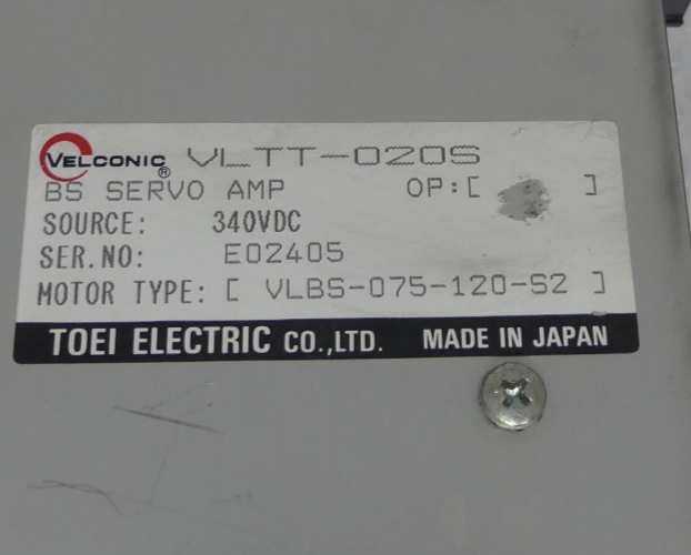 TOEI ELECTRIC BS SERVO AMP VLTT-020S