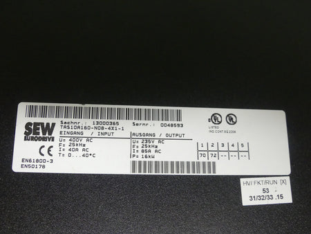 Sew Eurodrive TAS10A160-N08-4X1-1