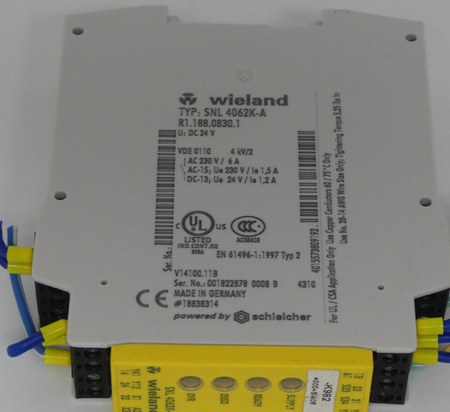  Wieland SNL 4062K-A SNL4062K-A  R1.188.0830.1 Sicherheitsschaltgerät  used
