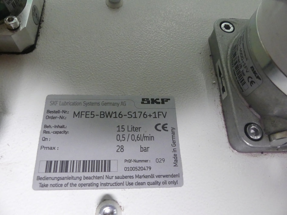 SKF MFE5-BW16-S176+1FV   MFES-4000+1FV   15 Liter Tank