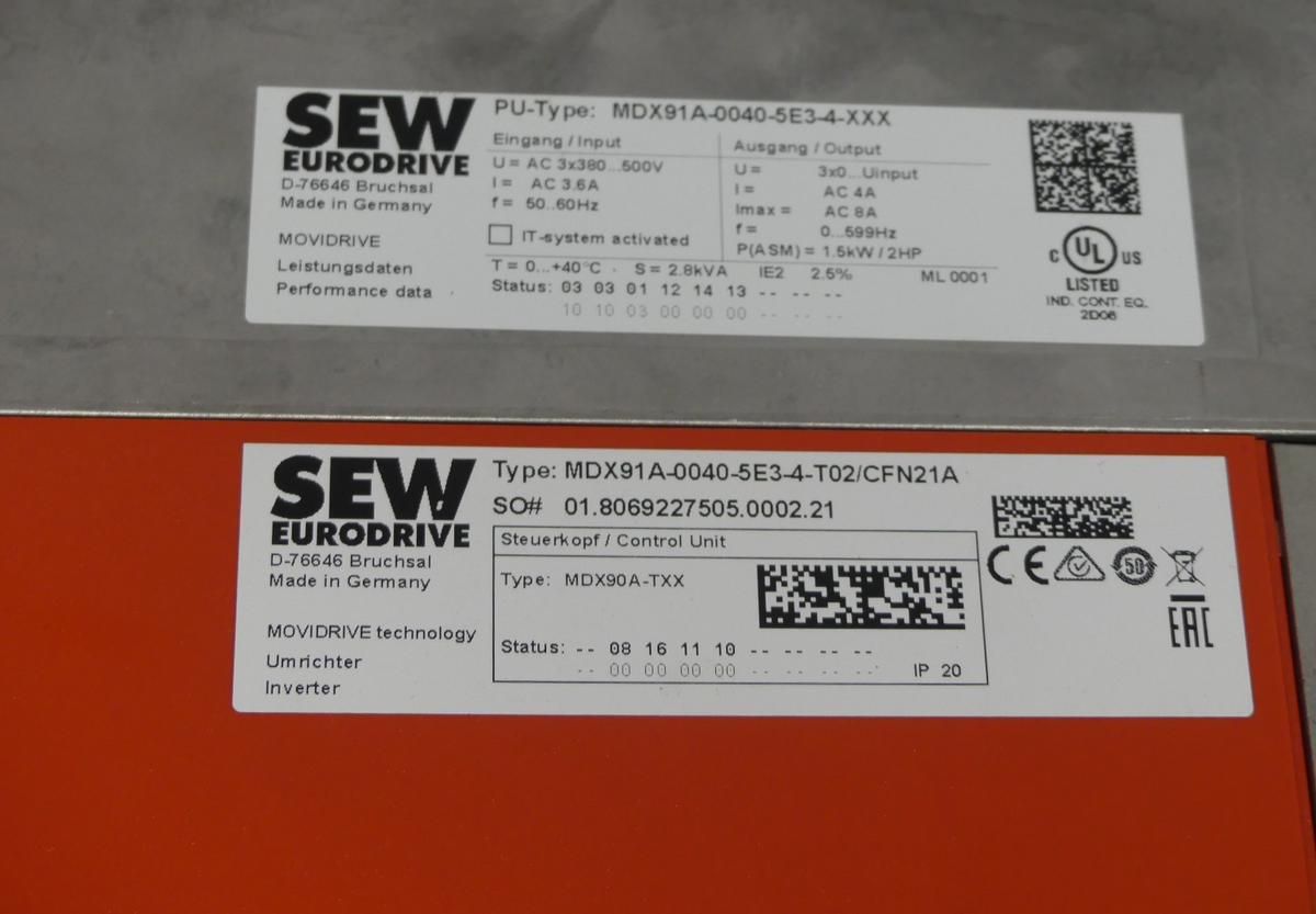 SEW MDX91A-0040-5E3-4-T02/CFN21A
