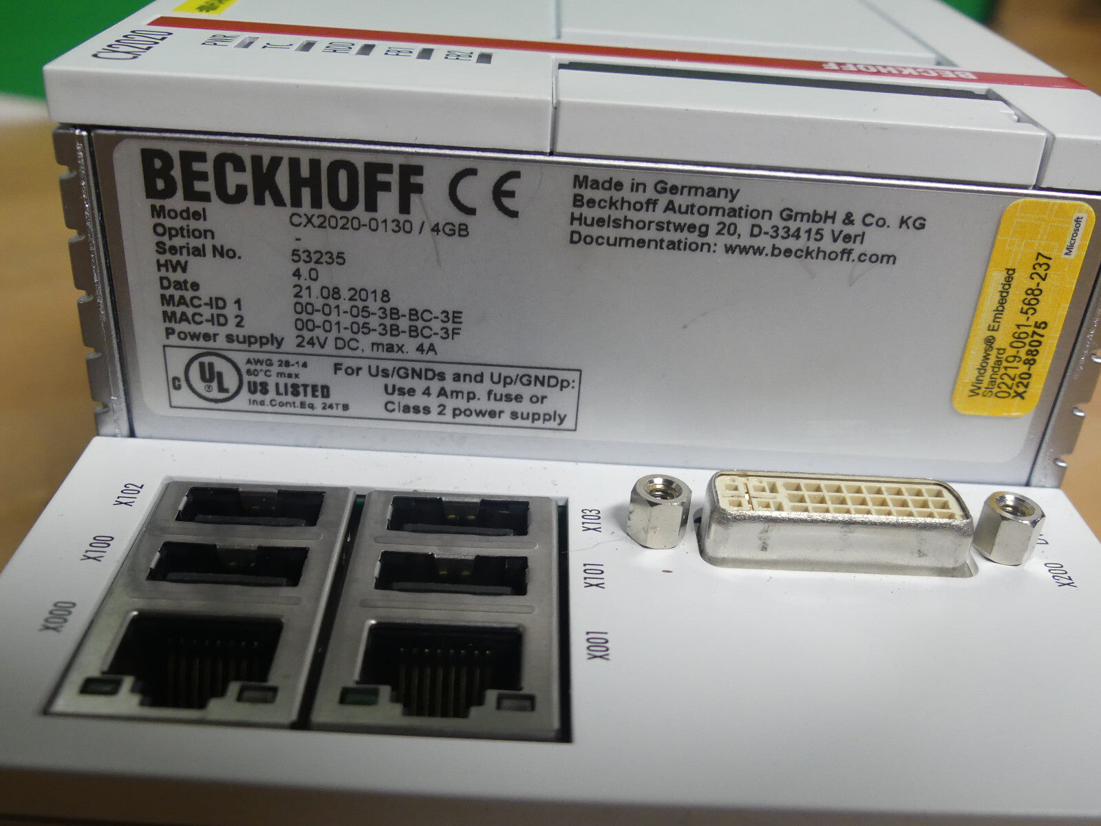 Beckhoff CX2020-0130/4 GB