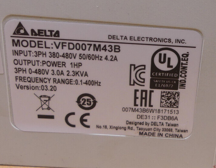 Delta VFD007M43B 0,75kW Frequenzumrichter