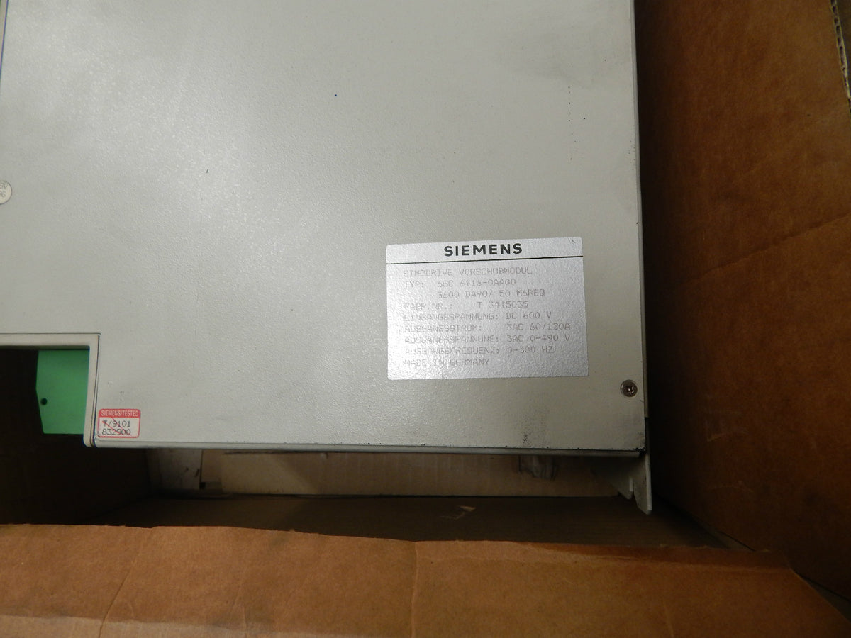 SIEMENS SIMODRIVE 611 6SC6116-0AA00 G600 D490/49 M6REQ 60/120A