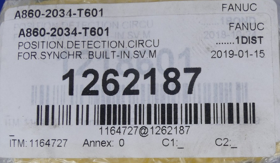 Fanuc Servomotor Position Detection A860-2033-T601